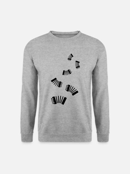 Akkordeon musik - Unisex Pullover - Weißgrau meliert