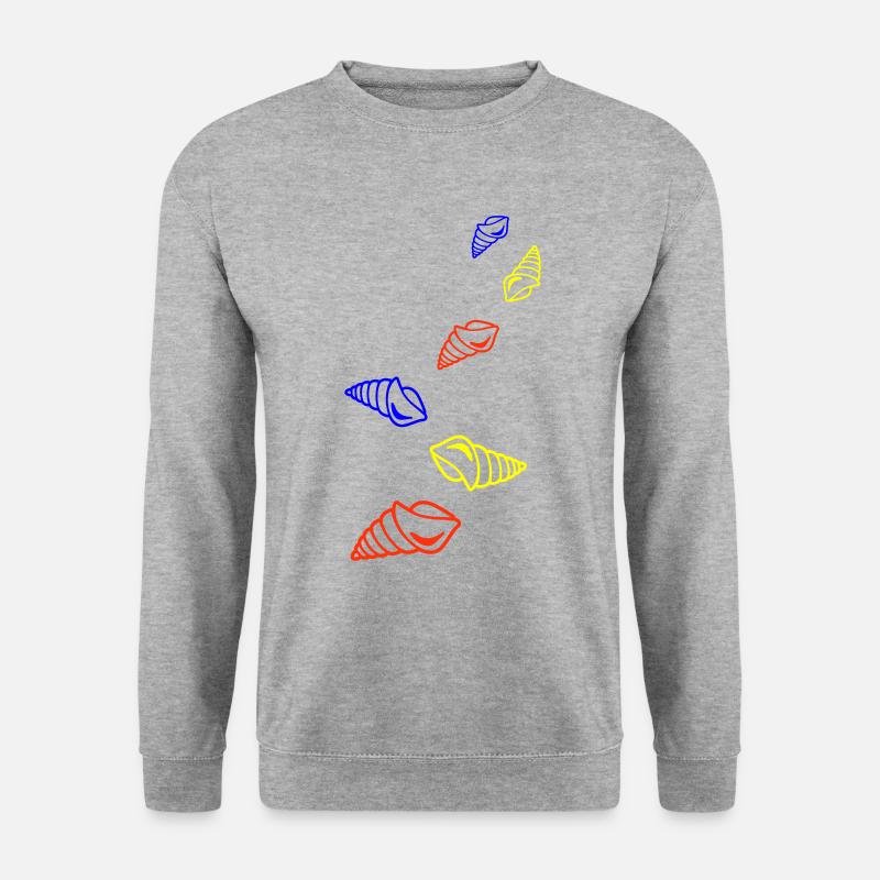 Muschel Schnecke Bunt - Unisex Pullover - Weißgrau meliert