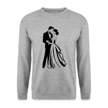 Bride Groom Newlyweds Wedding - Unisex Sweatshirt - salt & pepper - Front - Alina (178cm) & Michal (187cm)