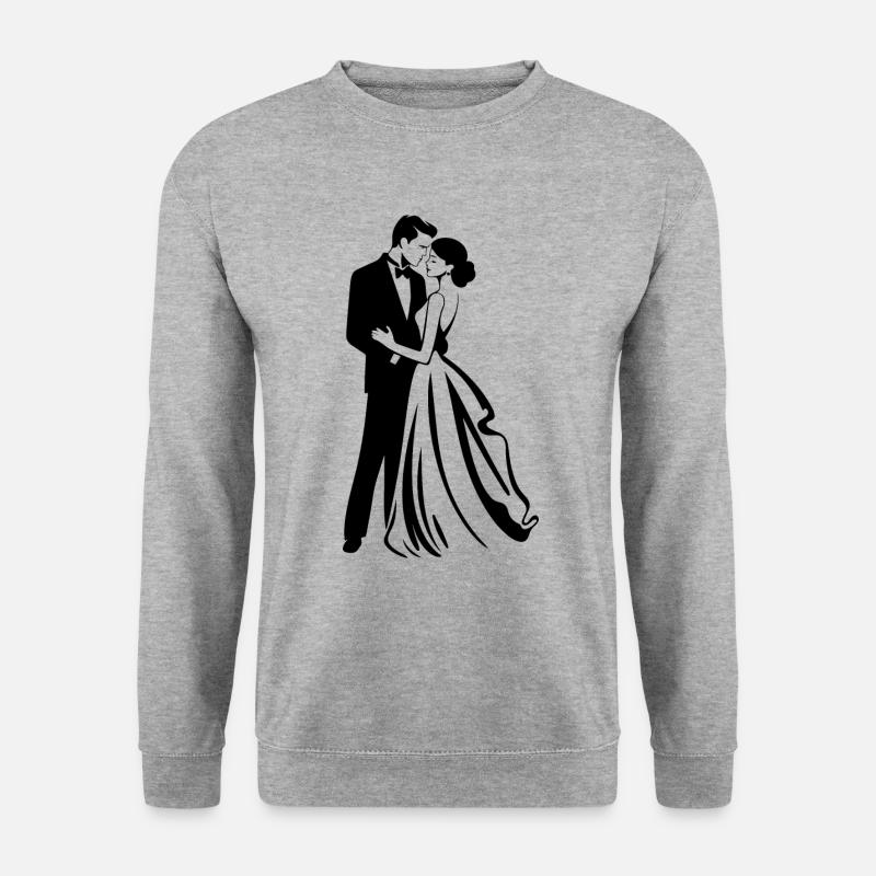 Braut Bräutigam Brautpaar Hochzeit - Unisex Pullover - Weißgrau meliert