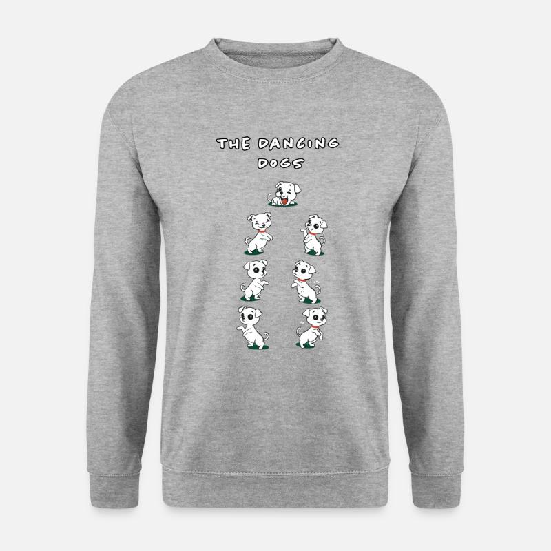 Dancing Dogs - Unisex Pullover - Weißgrau meliert