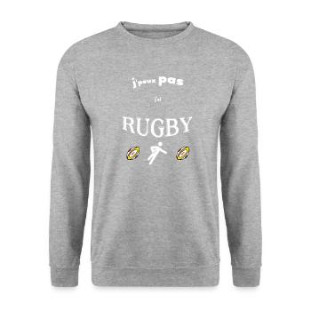 OBV - J’peux pas j’ai RUGBY #4 Edition limitée - Sweat-shirt Unisexe - gris chiné - Devant - Alina (178cm) & Michal (187cm)