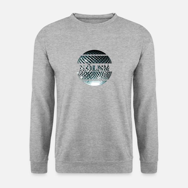 Köln Logo mit platinblauer Diskokugel - Unisex Pullover - Weißgrau meliert