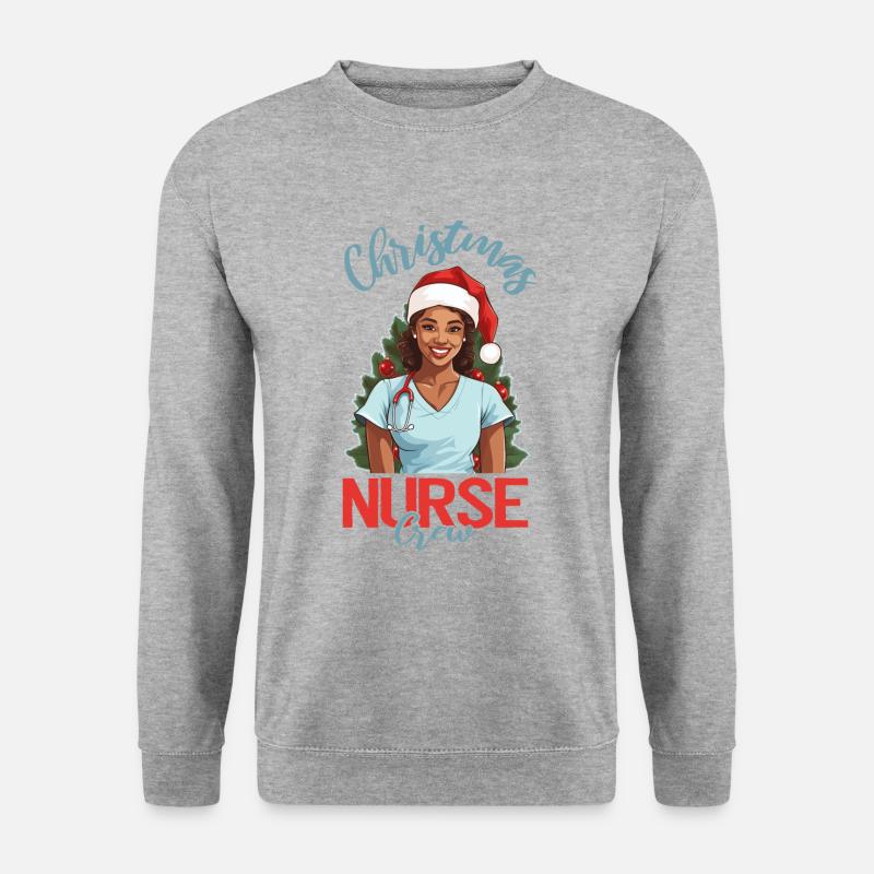 Frohe Weihnachten Krankenschwester - Unisex Pullover - Weißgrau meliert