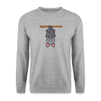 bat - Unisex Sweatshirt - salt & pepper - Front - Alina (178cm) & Michal (187cm)