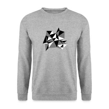 shape pattern triangles design origami cool paper 3c - Unisex Sweatshirt - salt & pepper - Front - Alina (178cm) & Michal (187cm)