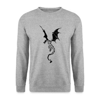 Dragon - Unisex Sweatshirt - salt & pepper - Front - Alina (178cm) & Michal (187cm)