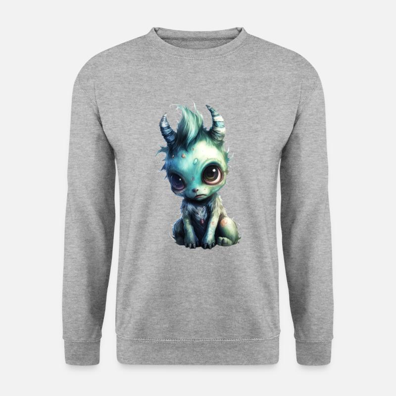 Zombie Einhorn - Unisex Pullover - Weißgrau meliert