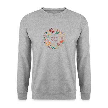 Enjoy the fall gift idea - Unisex Sweatshirt - salt & pepper - Front - Alina (178cm) & Michal (187cm)