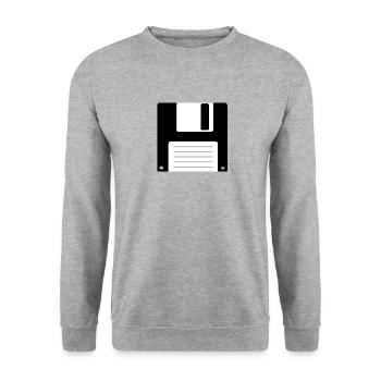 Floppy Floppy Disk Old School Retro Computer Design - Unisex Sweatshirt - salt & pepper - Front - Alina (178cm) & Michal (187cm)
