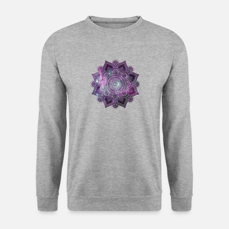 Mandala - Unisex Pullover - Weißgrau meliert