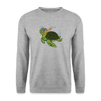 Sea turtle turtles reptiles amphibians - Unisex Sweatshirt - salt & pepper - Front - Alina (178cm) & Michal (187cm)