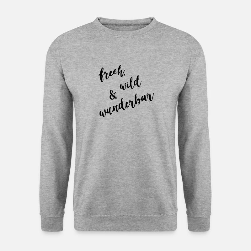 Frech, wild & wunderbar - Unisex Pullover - Weißgrau meliert