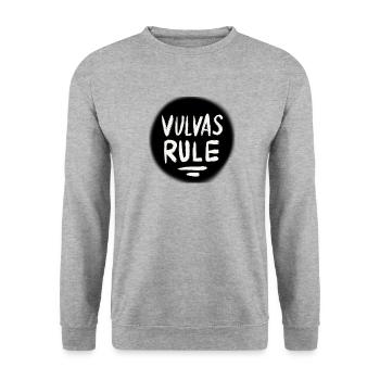 VULVAS RULE! - Unisex Sweatshirt - salt & pepper - Front - Alina (178cm) & Michal (187cm)