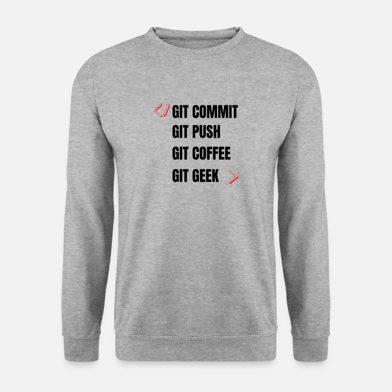 git commit git push git coffee git geek developpeu - Unisex Sweatshirt - salt & pepper