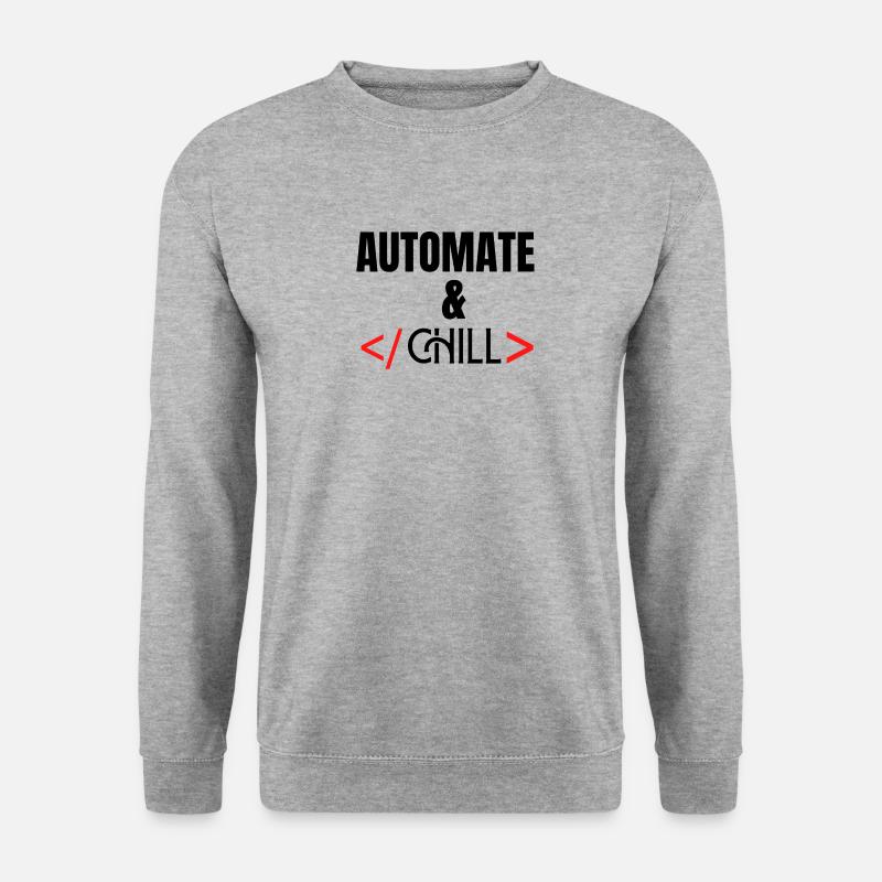 Automat und Chill - Unisex Pullover - Weißgrau meliert