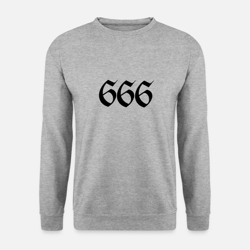 666 - Unisex Pullover - Weißgrau meliert