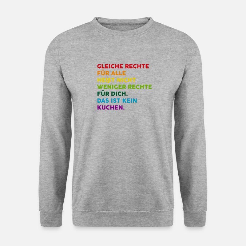 Gleiche Rechte für alle - Unisex Pullover - Weißgrau meliert