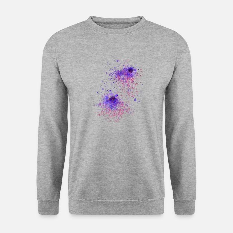 blume,floral, graffiti,malerei,aquarell,abstrakt - Unisex Pullover - Weißgrau meliert