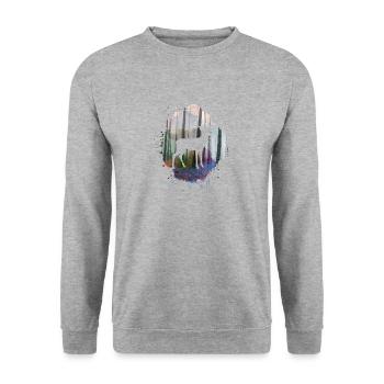 nature,nature,deer,trees,mountains,landscape,forest - Unisex Sweatshirt - salt & pepper - Front - Alina (178cm) & Michal (187cm)