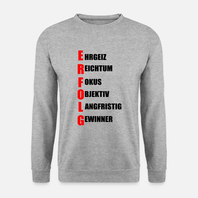 Erfolg - Unisex Pullover - Weißgrau meliert