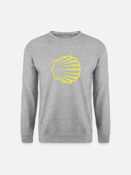Jakobsmuschel VII Gelb - Unisex Pullover - Weißgrau meliert