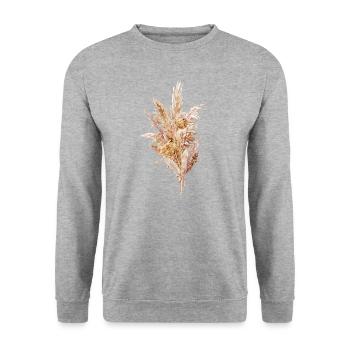 Bouquet de fleurs séchées Boho - Sweat-shirt Unisexe - gris chiné - Devant - Alina (178cm) & Michal (187cm)