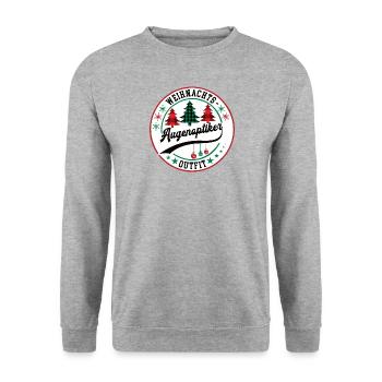 Augenoptiker Weihnachten Optiker Kollege Arbeit - Unisex Pullover - Weißgrau meliert - Vorne - Alina (178cm) & Michal (187cm)