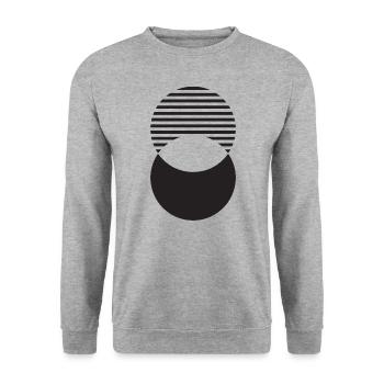 Kreise entwerfen aus Linien - Unisex Pullover - Weißgrau meliert - Vorne - Alina (178cm) & Michal (187cm)