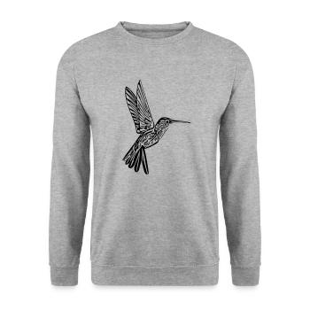 humming-bird - Unisex Sweatshirt - salt & pepper - Front - Alina (178cm) & Michal (187cm)