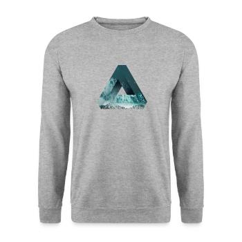 Penrose Dreieck Optische Täuschung Meer und Natur - Unisex Pullover - Weißgrau meliert - Vorne - Alina (178cm) & Michal (187cm)