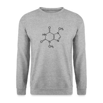 Theobromin - Unisex Pullover - Weißgrau meliert - Vorne - Alina (178cm) & Michal (187cm)