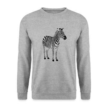 Zebra - Unisex Pullover - Weißgrau meliert - Vorne - Alina (178cm) & Michal (187cm)