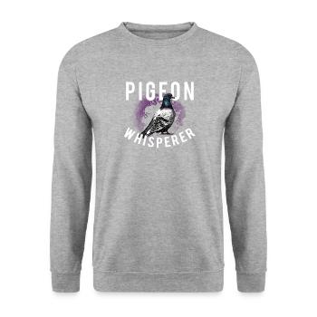 Pigeon Whisperer pigeon pigeon - Unisex Sweatshirt - salt & pepper - Front - Alina (178cm) & Michal (187cm)