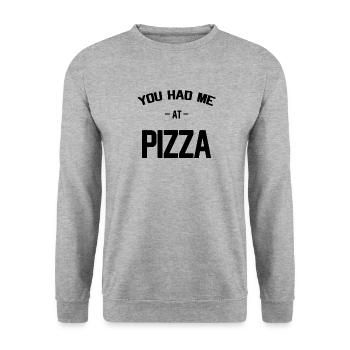 pizza - Sweat-shirt Unisexe - gris chiné - Devant - Alina (178cm) & Michal (187cm)