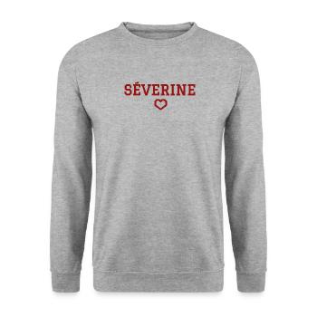 Séverine Herz - Unisex Pullover - Weißgrau meliert - Vorne - Alina (178cm) & Michal (187cm)