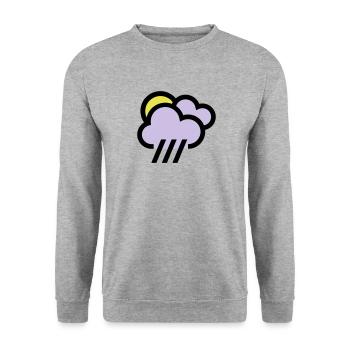 bewölkt mit Schauern Symbol Wetter icon - Unisex Pullover - Weißgrau meliert - Vorne - Alina (178cm) & Michal (187cm)