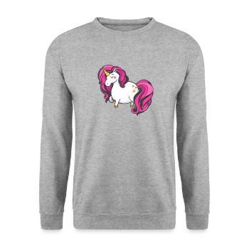 Unicorn Licorne Fille de Fille Paillettes - Sweat-shirt Unisexe - gris chiné - Devant - Alina (178cm) & Michal (187cm)