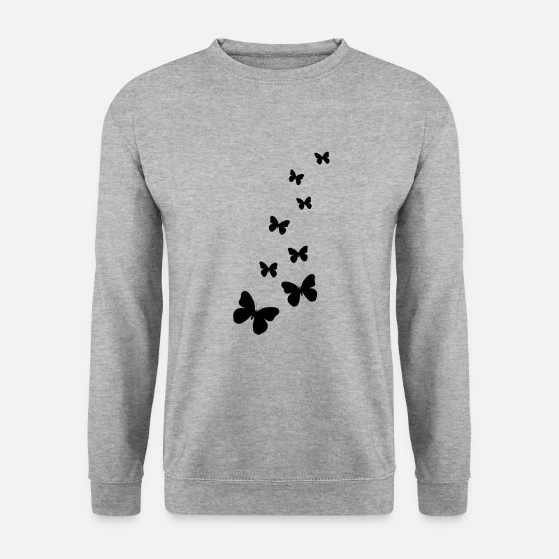 fliegende schmetterlinge schmetterling - Unisex Pullover - Weißgrau meliert