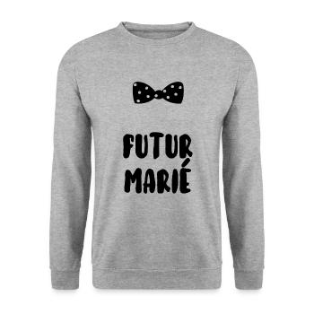 Futur marié - Sweat-shirt Unisexe - gris chiné - Devant - Alina (178cm) & Michal (187cm)