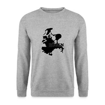 Rügen - Unisex Pullover - Weißgrau meliert - Vorne - Alina (178cm) & Michal (187cm)
