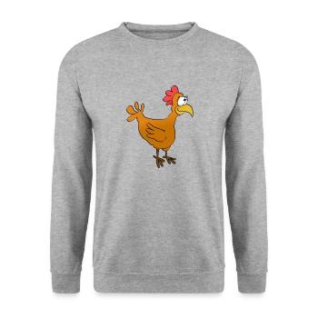 poulette - Sweat-shirt Unisexe - gris chiné - Devant - Alina (178cm) & Michal (187cm)
