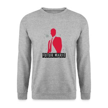 futur marié - Sweat-shirt Unisexe - gris chiné - Devant - Alina (178cm) & Michal (187cm)