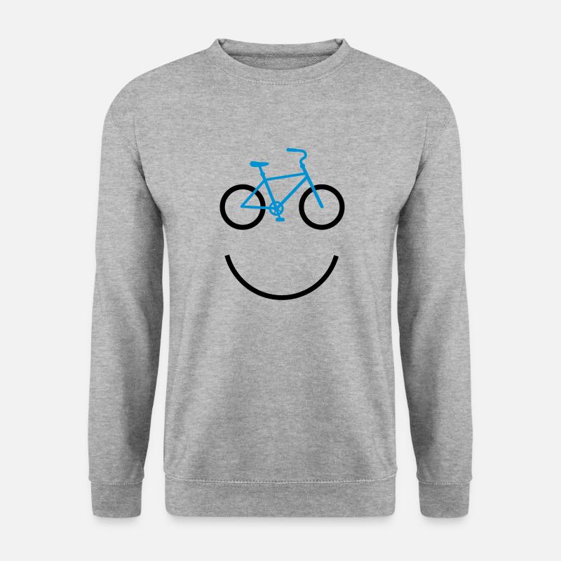 bicycle smiley - Unisex Pullover - Weißgrau meliert
