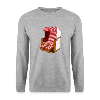 beach chair - Unisex Sweatshirt - salt & pepper - Front - Alina (178cm) & Michal (187cm)