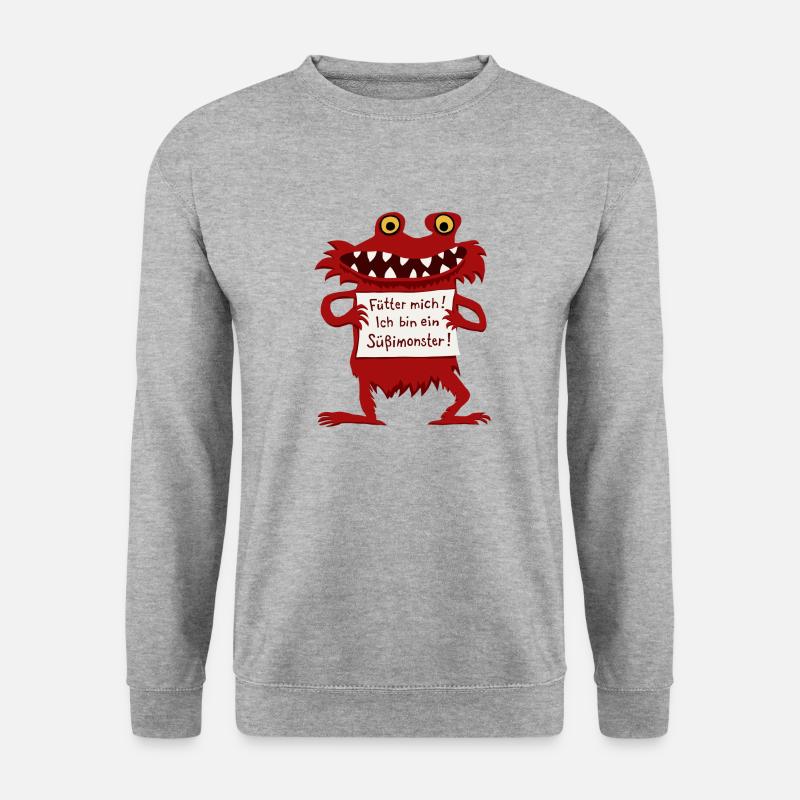 Süßimonster - Unisex Pullover - Weißgrau meliert