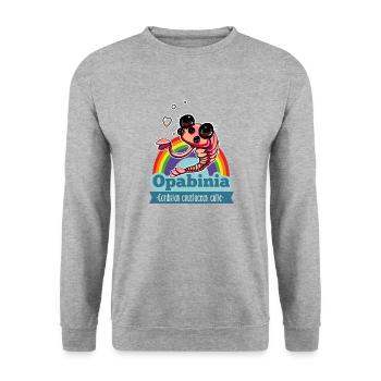 Opabinia - Cambrian crustacean cutie - Unisex Sweatshirt - salt & pepper - Front - Alina (178cm) & Michal (187cm)