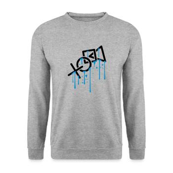 wet drip graffiti controller silhouette cool X vie - Unisex Sweatshirt - salt & pepper - Front - Alina (178cm) & Michal (187cm)