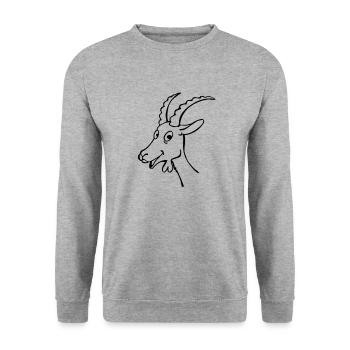 Chèvre - Sweat-shirt Unisexe - gris chiné - Devant - Alina (178cm) & Michal (187cm)