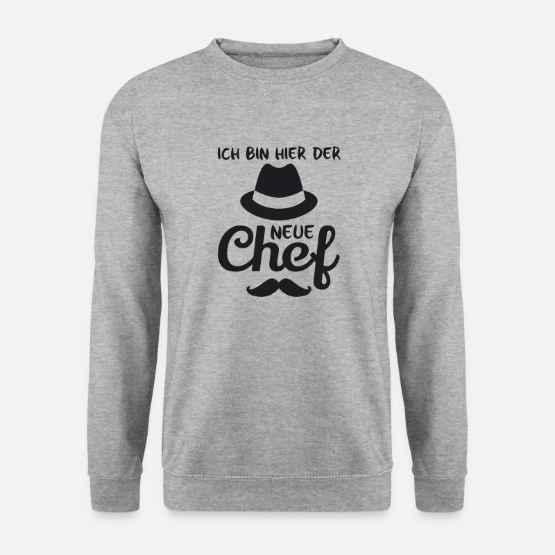 Neuer Chef - Unisex Pullover - Weißgrau meliert